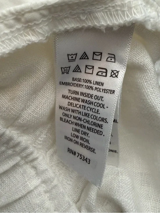 Joie White 100% Linen Casual Pants - Picture 6 of 6